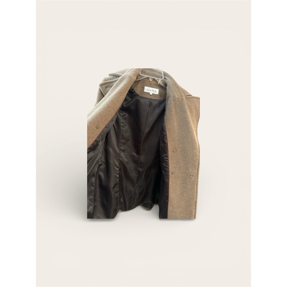 Women's Size 6 Calvin Klein Brown Short Wool Blend Coat - Picture 4 of 6